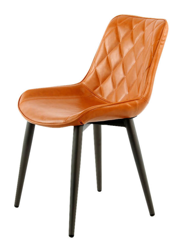 Stuhl Cecil 100 2er orange Kunstleder B/H/T: ca. 51x80x57 cm