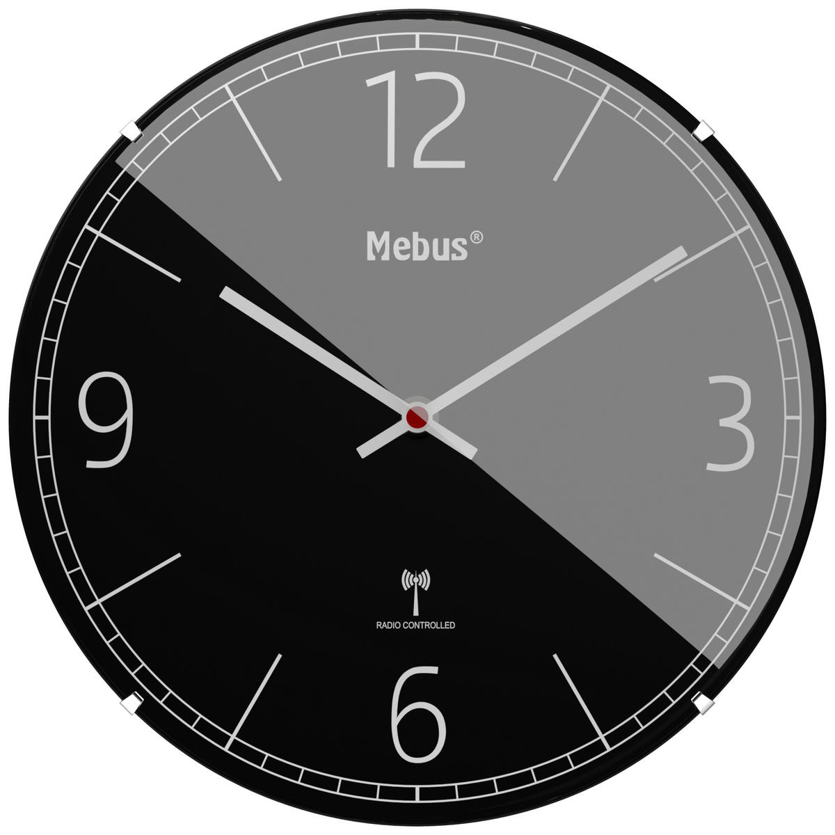 Mebus Wanduhr schwarz D: ca. 30 cm Wanduhr_Funk - schwarz (30,00cm) - Mebus
