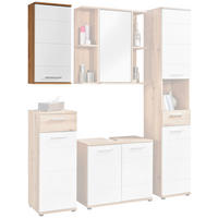 Badhängeschrank Bergen Eiche Artisan Nachbildung weiß Hochglanz B/H/T: ca. 35x74x23 cm Bergen - Eiche/weiß (35,00/74,00/23,00cm)