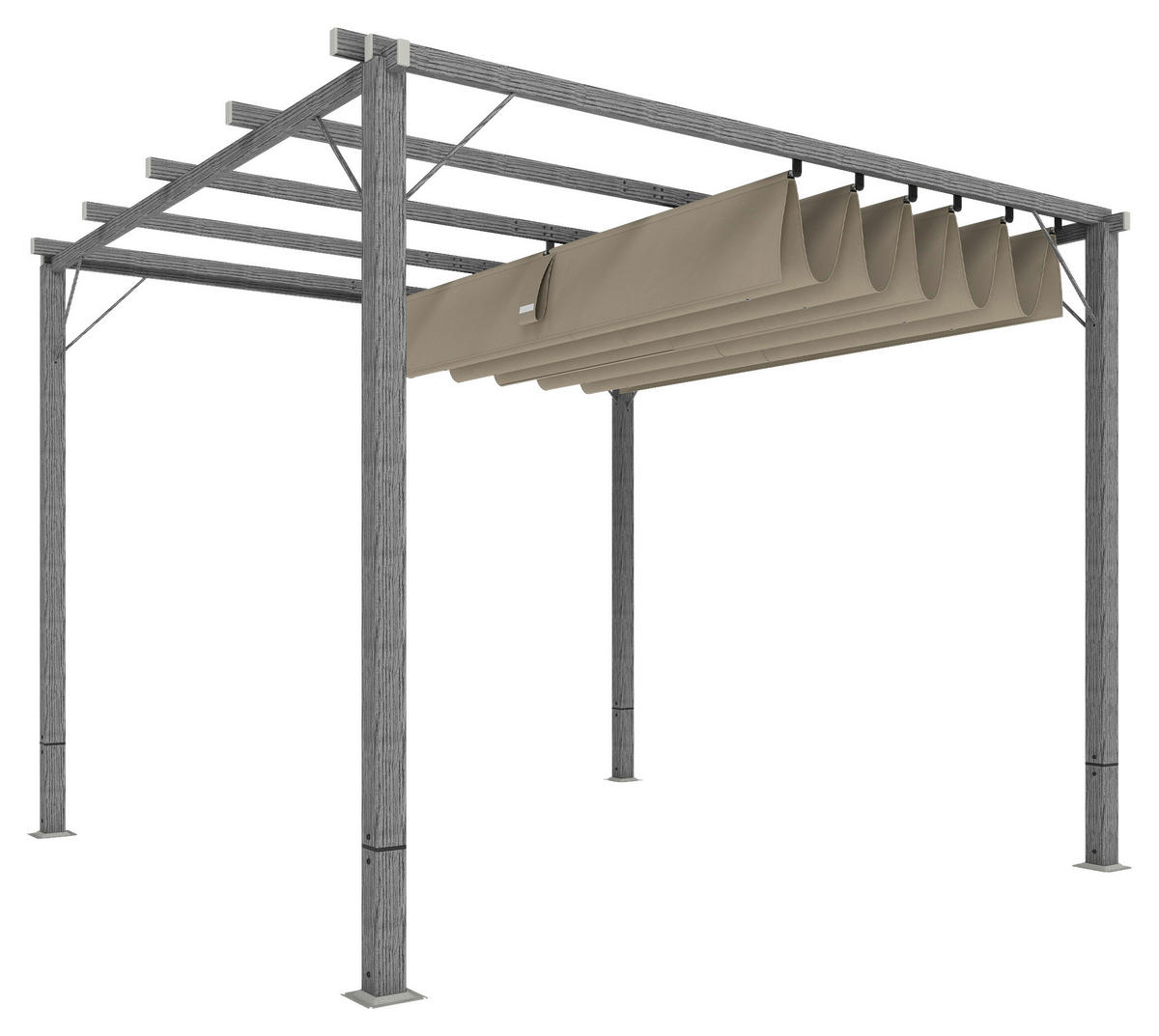 Outsunny Pergola grau Aluminium B/H/L: ca. 296x232x299 cm Pergola - grau (299,00/296,00/232,00cm) - Outsunny
