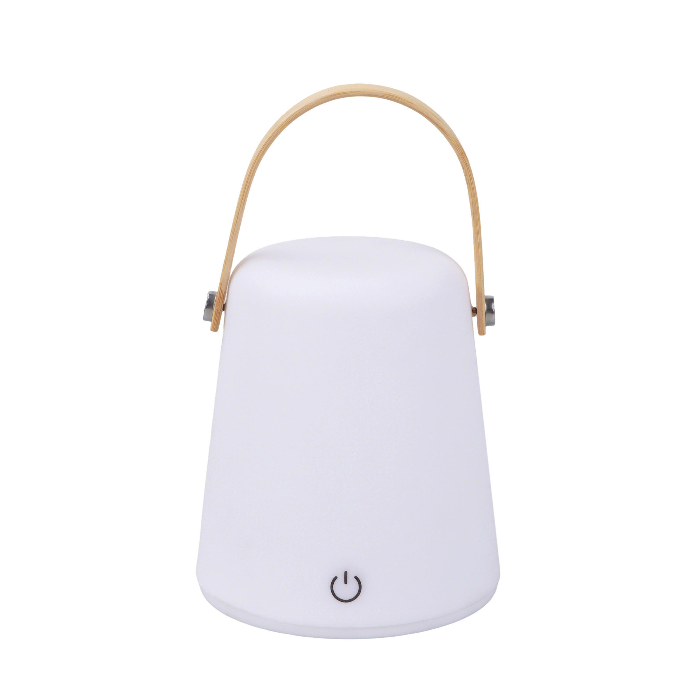 POCOline LED-Tischleuchte Isla weiß Kunststoff Bambus H/D: ca. 13,5x12 cm LED-Laterne_Isla - weiß (12,00/13,50cm) - POCOline