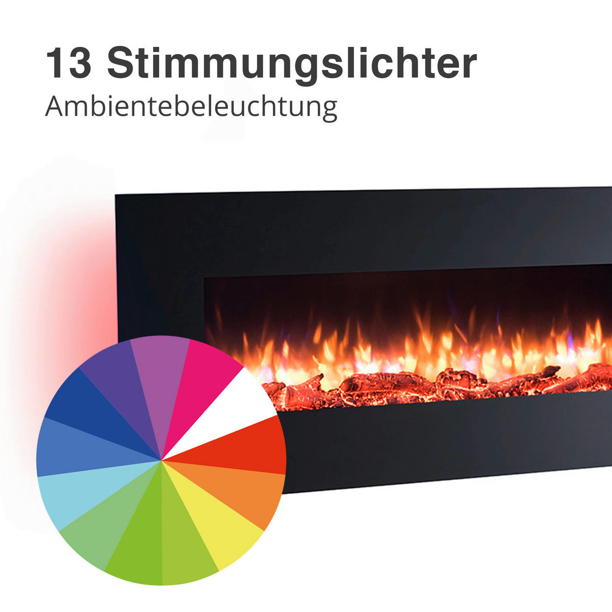 Balderia Einbaukamin Elektrischer-Kamin Vanadis mattschwarz MDF B/H/T: ca. 128x58x13,9 cm Elekt.-Kamin Vanadis EF202C - mattschwarz (128,00/58,00/13,90cm) - Balderia