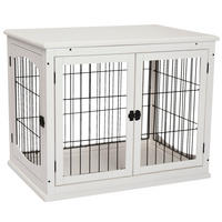 PawHut Hundekäfig weiß Eisen B/H/L: ca. 81x66x58,5 cm Hundekäfig - weiß (58,50/81,00/66,00cm) - PawHut