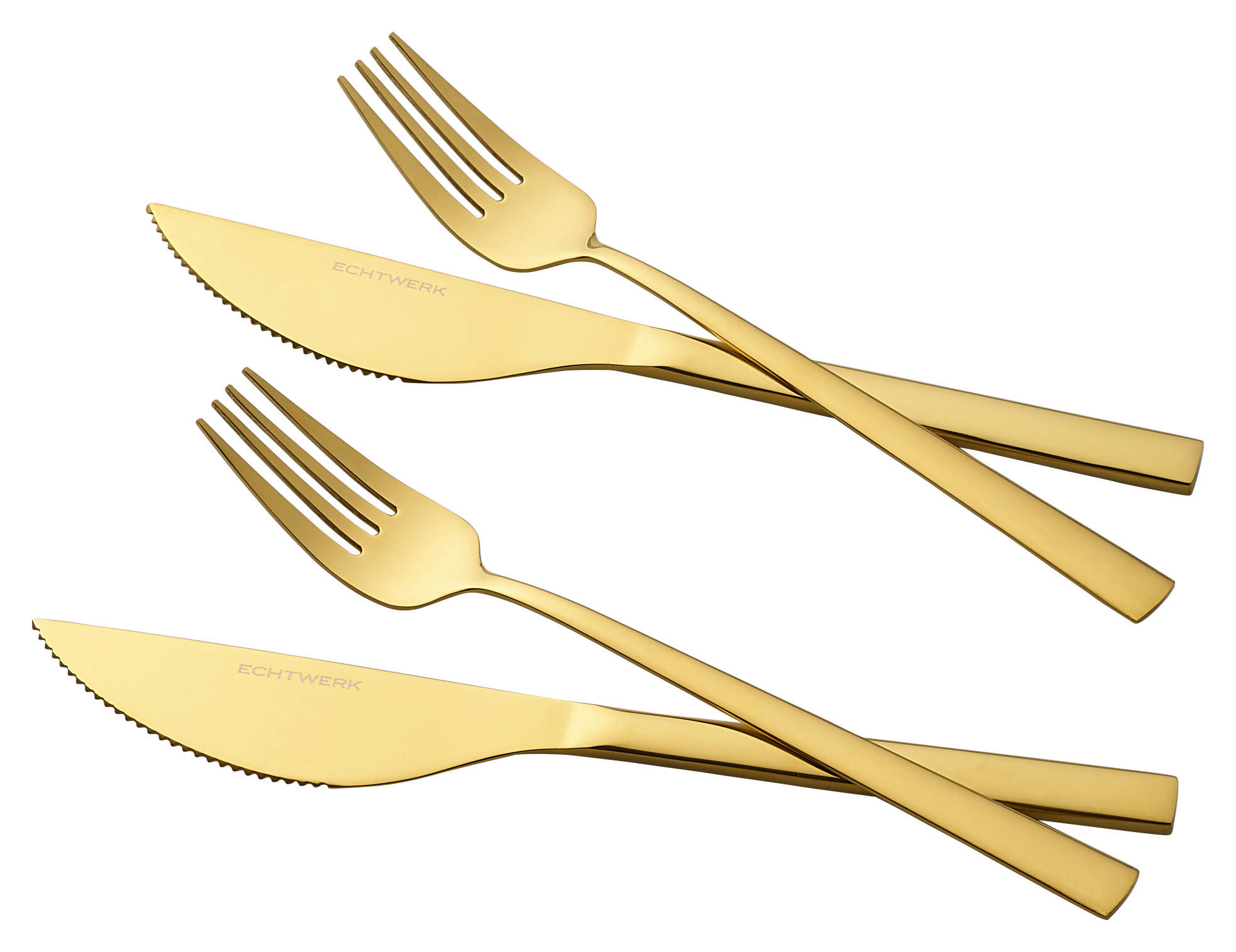 ECHTWERK Besteckset gold Edelstahl 4 tlg. Pizzabesteckset_4tlg. - gold (14,00/26,00/2,50cm) - ECHTWERK