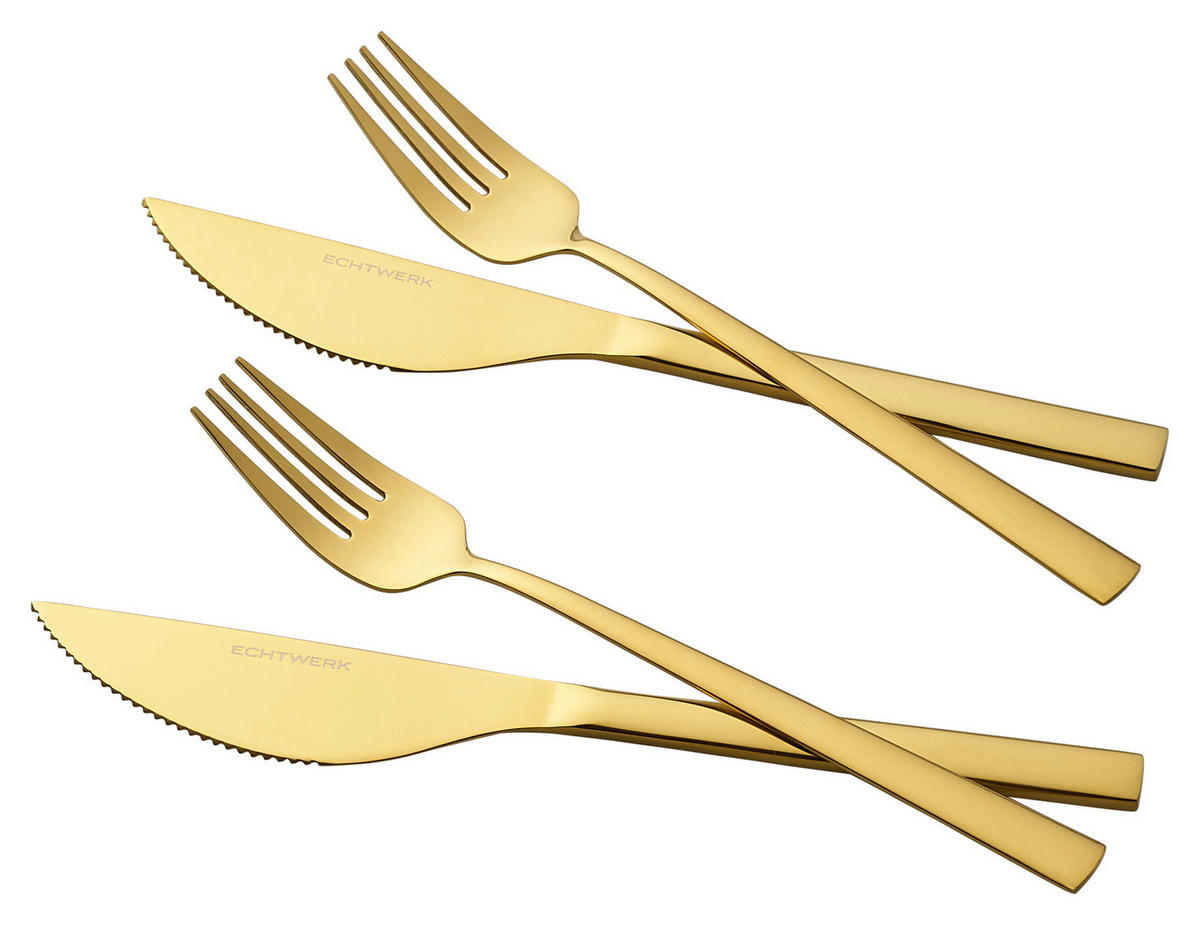 ECHTWERK Besteckset gold Edelstahl 4 tlg. Pizzabesteckset_4tlg. - gold (14,00/26,00/2,50cm) - ECHTWERK