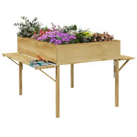 Outsunny Hochbeet natur Holz B/H/L: ca. 91,5x122x89 cm Hochbeet - natur (89,00/91,50/122,00cm) - Outsunny