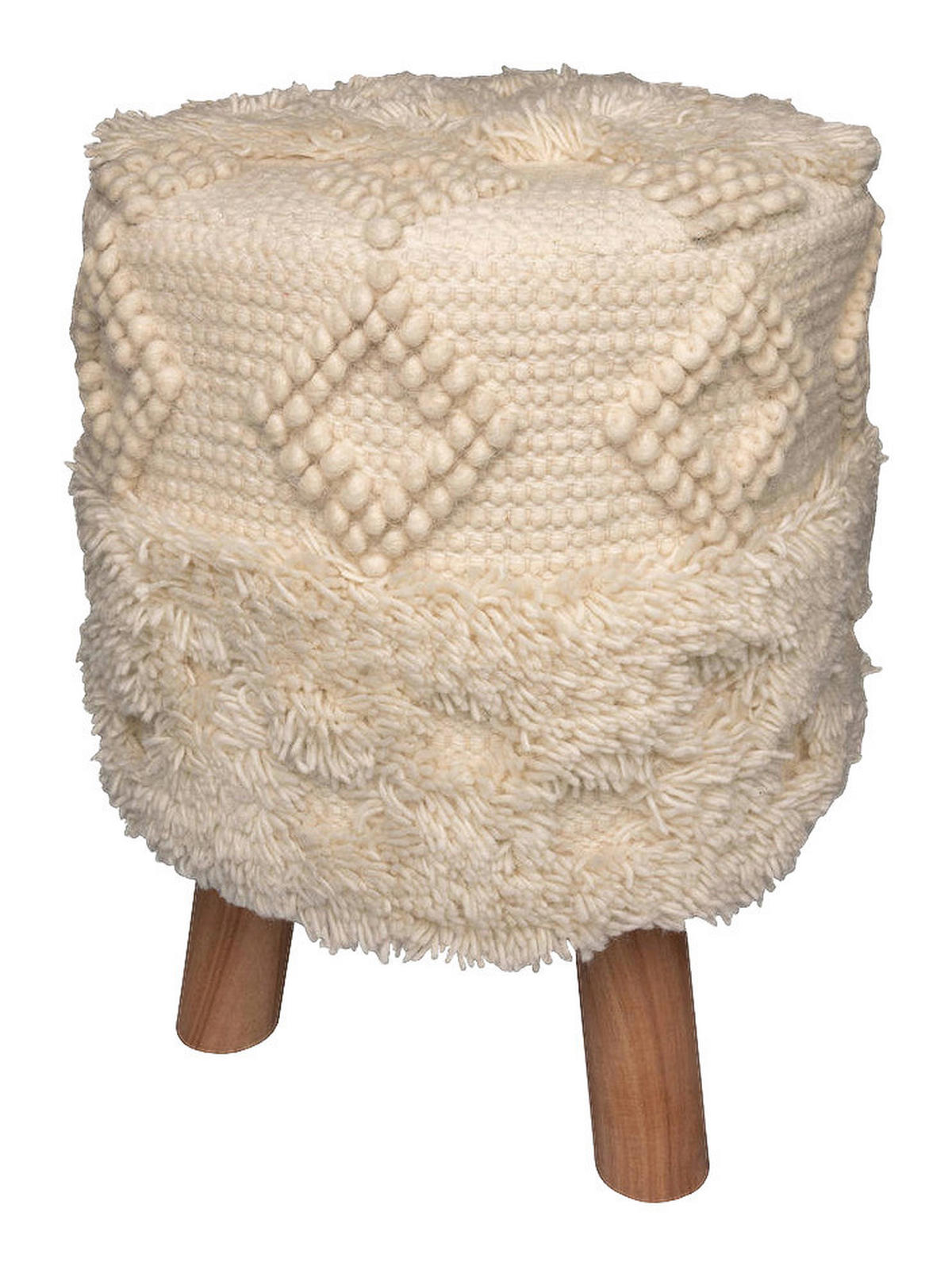360 Living Hocker Bohist 100 natur Baumwolle Holz H/D: ca. 50x38 cm Bohist 100 - natur (38,00/50,00cm) - 360 Living