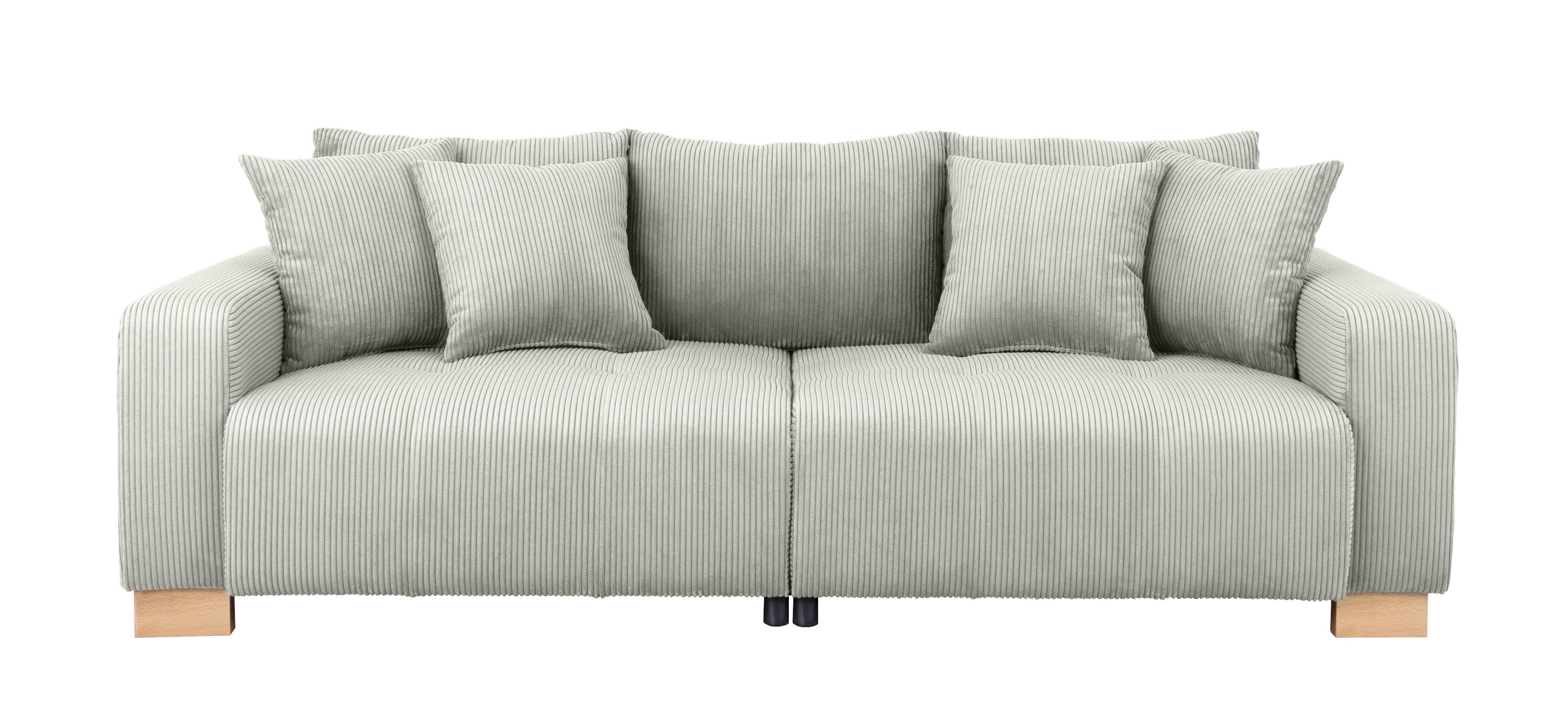 Big Sofa Alpha New hellgrau Microfaser B/H/T: ca. 244x85x112 cm Alpha New - hellgrau/buche (244,00/85,00/112,00cm)