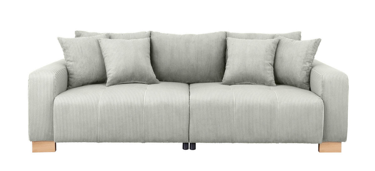 Big Sofa Alpha New hellgrau Microfaser B/H/T: ca. 244x85x112 cm Alpha New - hellgrau/buche (244,00/85,00/112,00cm)