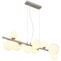 GLOBO Pendelleuchte nickel matt Metall B/H/T: ca. 34,5x120x87 cm G9 9 Brennstellen RIHA - nickel matt (34,50/120,00/87,00cm) - GLOBO