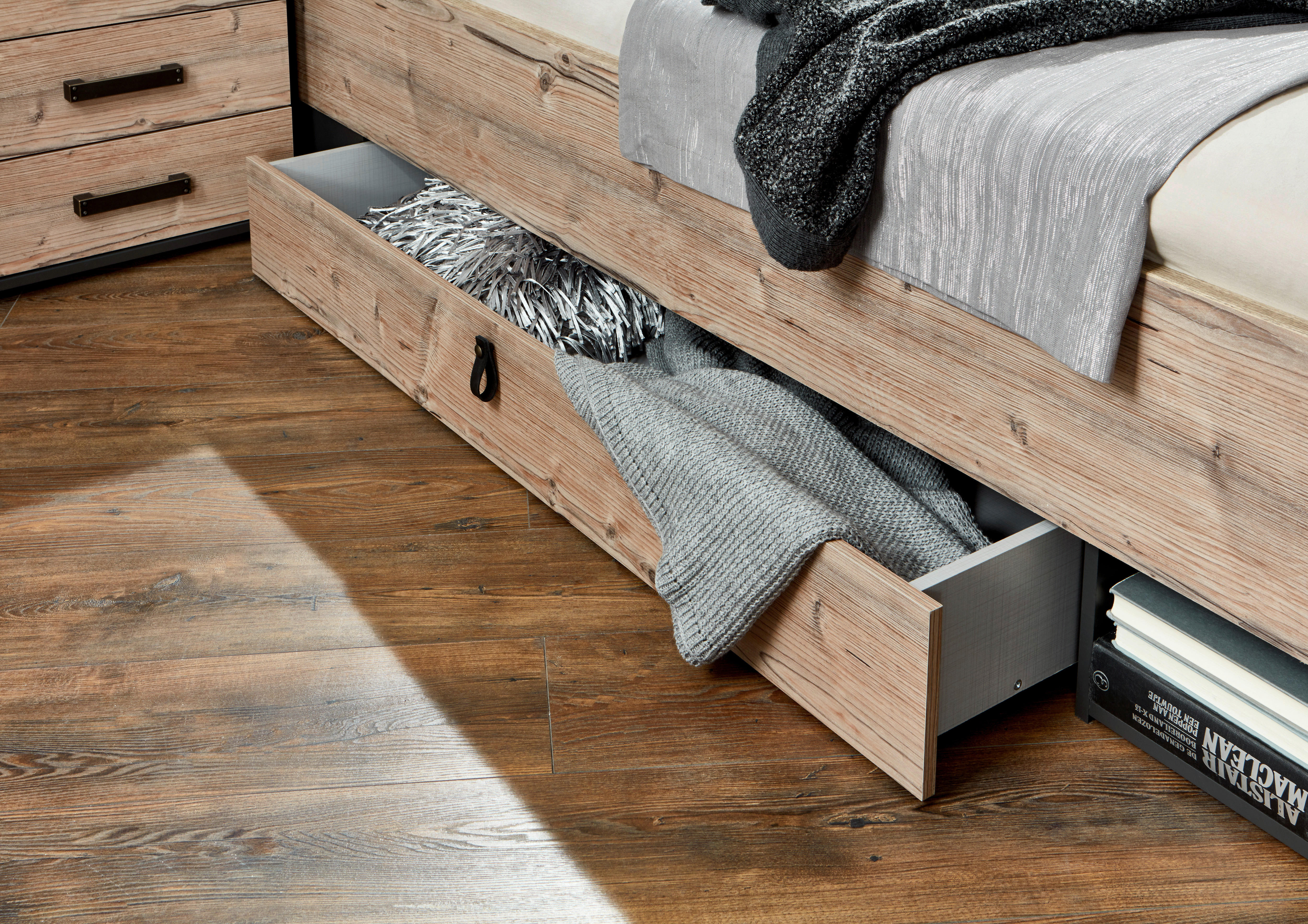 Thumbnail - Bett Stockholm tanne Nachbildung Graphit B/H/T: ca. 189x96x210 cm