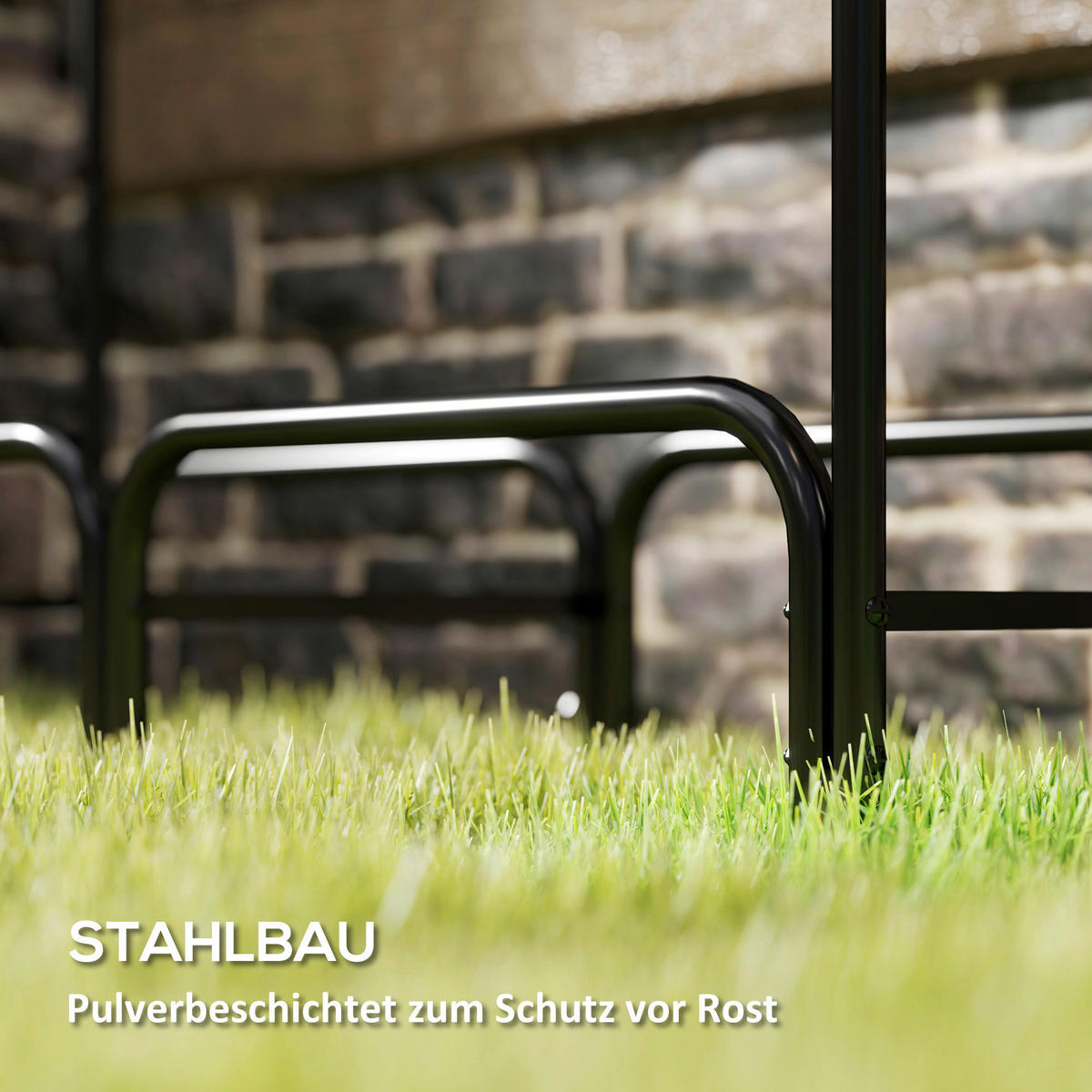 Outsunny Kaminholzregal schwarz B/H/L: ca. 36x99x120 cm Kaminholzregal - schwarz (120,00/36,00/99,00cm) - Outsunny