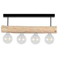 SPOT Light Deckenleuchte SP-6996404  Trabo Simple kiefer schwarz Holz Metall H/L/D: ca. 23x70x10 cm E27 4 Brennstellen Trabo Simple - kiefer/schwarz (10,00/23,00cm) - SPOT Light
