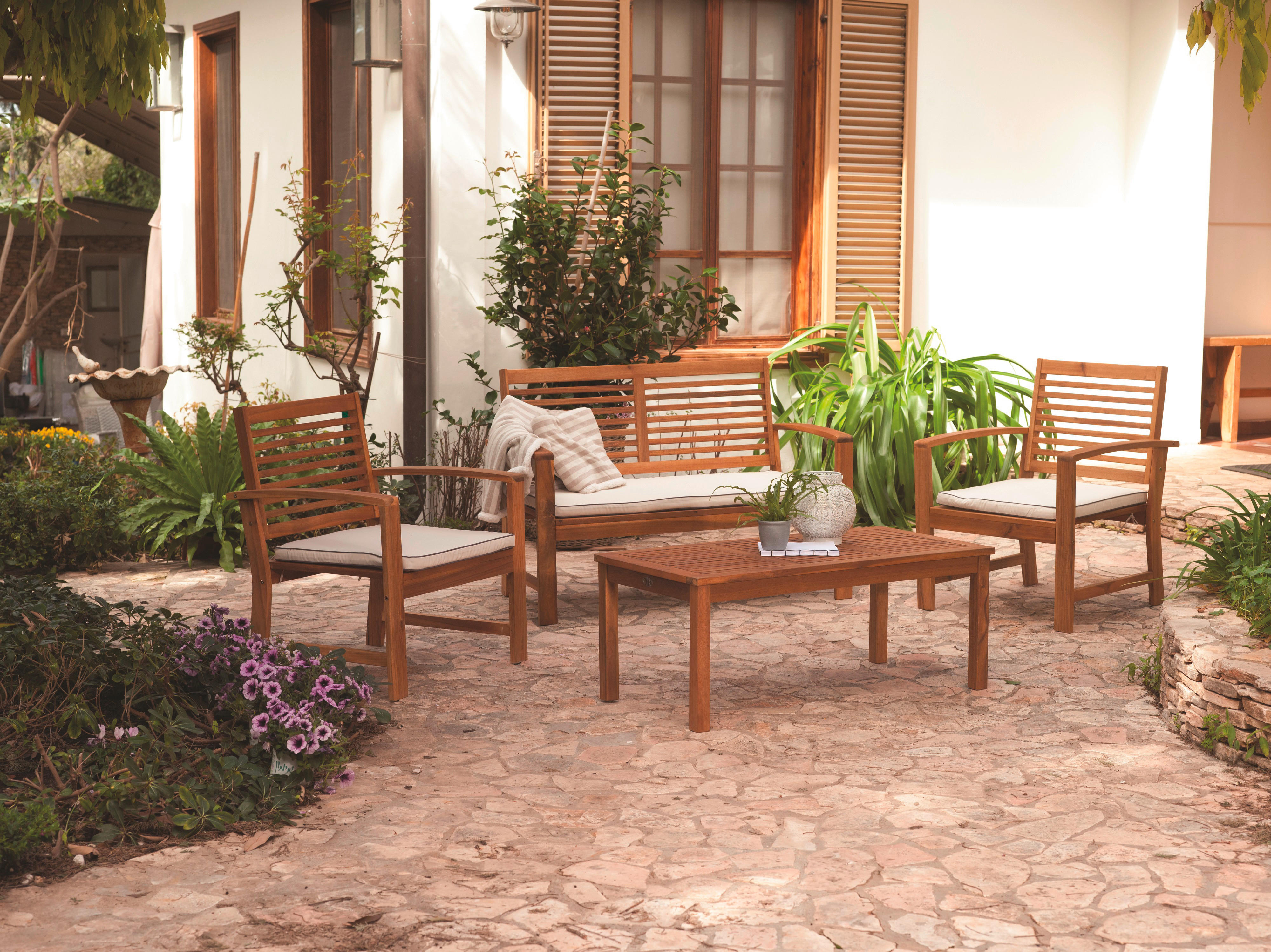 Acamp Loungeset Kreta teak Akazie B/H/T:...