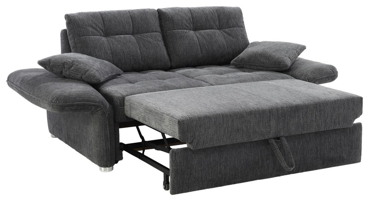 Schlafsofa  grau B/H/T: ca. 191x84x105 cm Leon_Schlafsofa 443/09-443/09 - Chrom/grau (191,00/84,00/105,00cm)