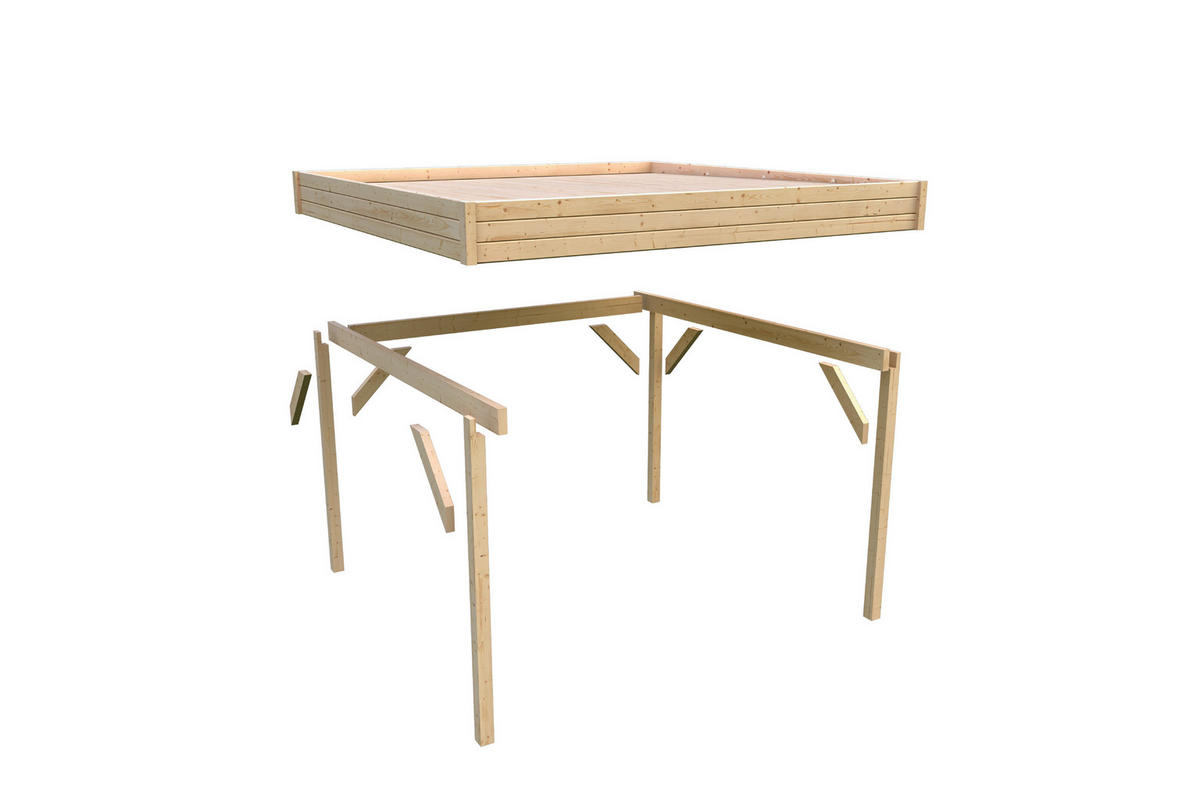 Karibu Pavillon Florida natur Holz B/H/L: ca. 160x239x320 cm Florida - natur (320,00/160,00/239,00cm) - Karibu