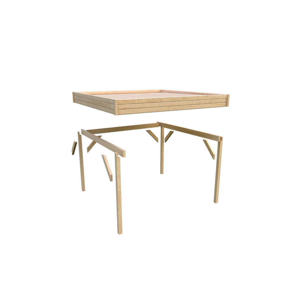 Thumbnail - Karibu Pavillon Florida natur Holz B/H/L: ca. 160x239x320 cm