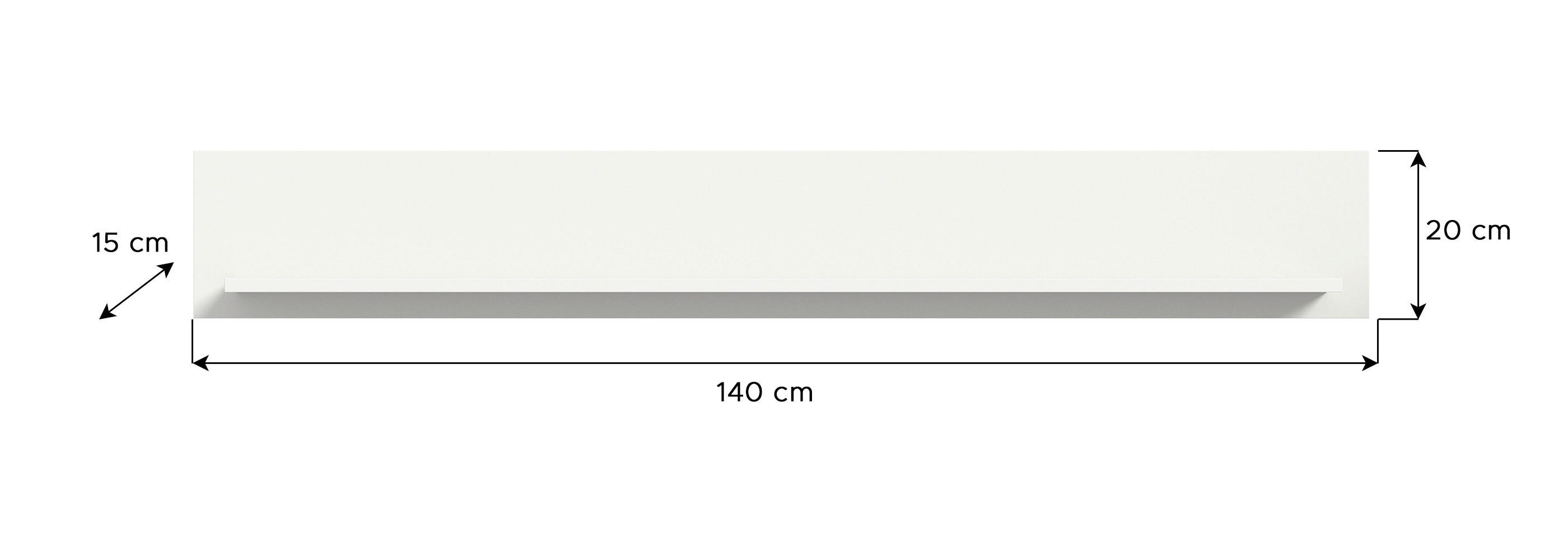 Thumbnail - Wandboard Jam weiß B/H/T: ca. 140x20x15 cm