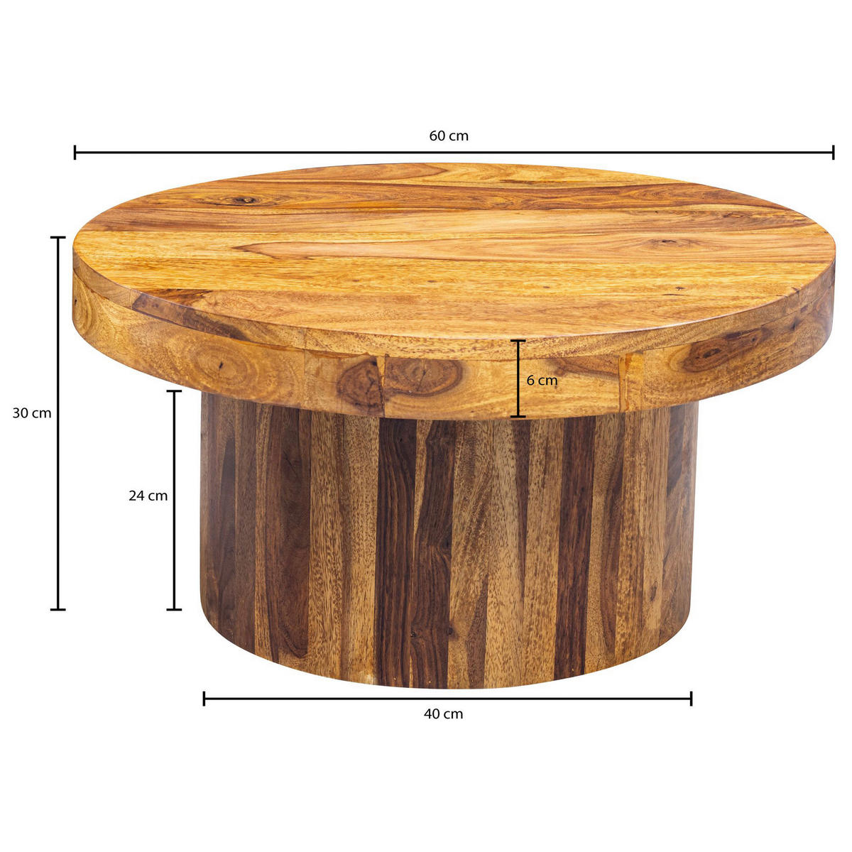 Couchtisch braun B/H/T: ca. 60x30x60 cm Couchtisch - braun (60,00/30,00/60,00cm) - Wohnling