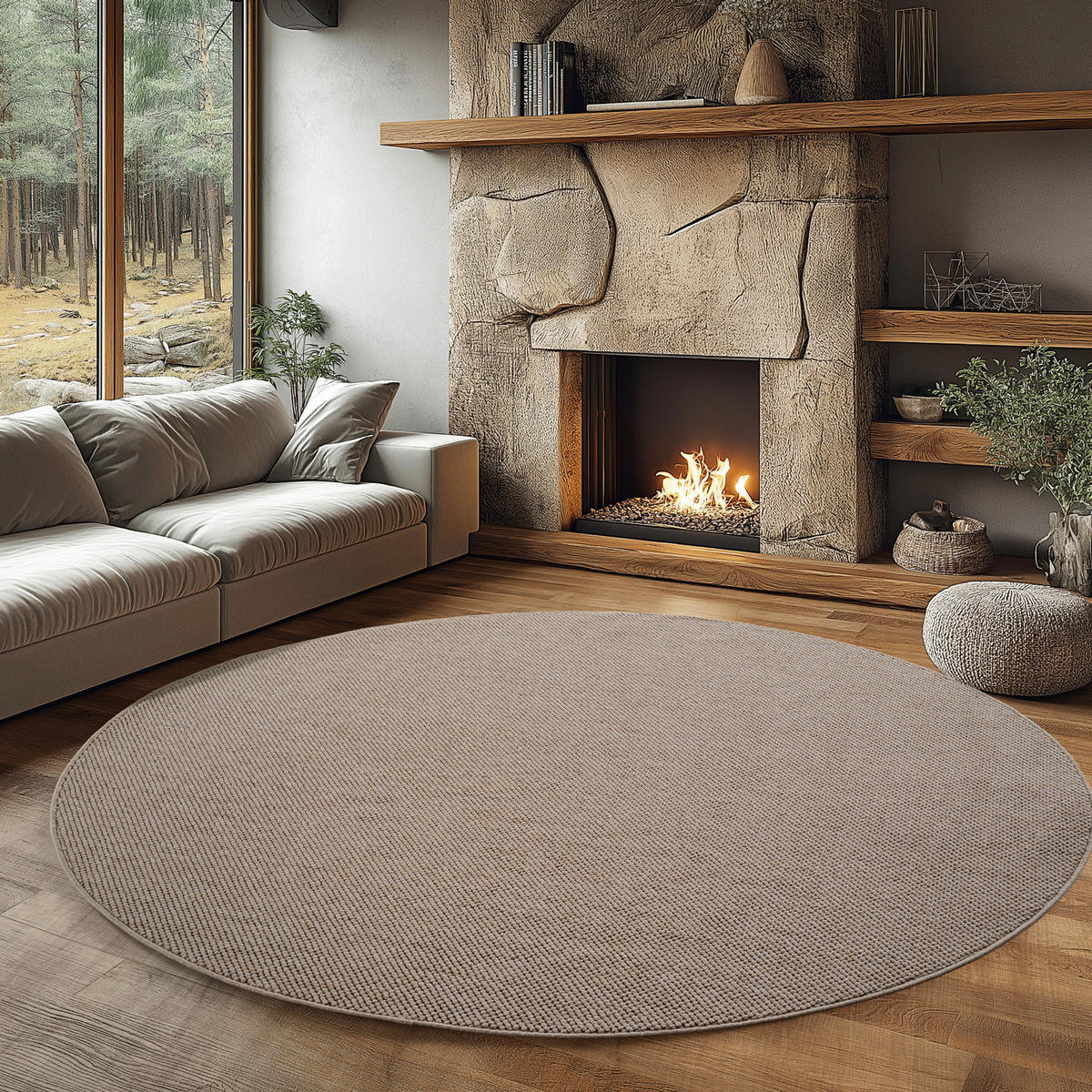 Ayyildiz Kurzflorteppich HELIX beige B/H/L: ca. 80x0,7x80 cm HELIX - beige (80,00/80,00/0,70cm) - Ayyildiz