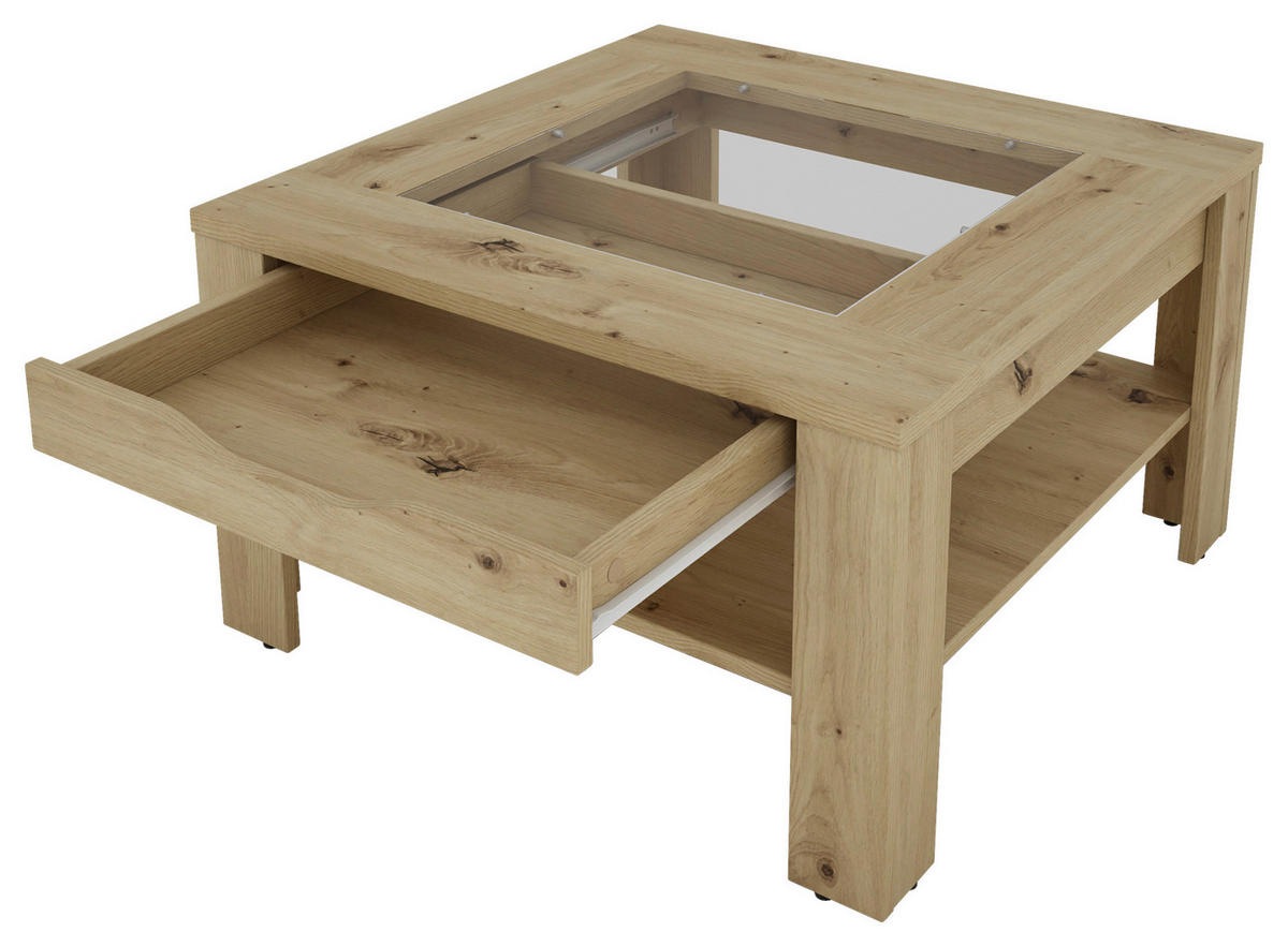 Couchtisch RALPH Eiche Artisan Nachbildung B/H/T: ca. 67x43x67 cm RALPH - Eiche (67,00/43,00/67,00cm) - byLIVING