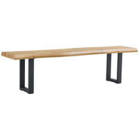 Bank Thea Eiche Wild MDF B/H/T: ca. 180x46x40 cm Thea - Eiche/schwarz (180,00/46,00/40,00cm)