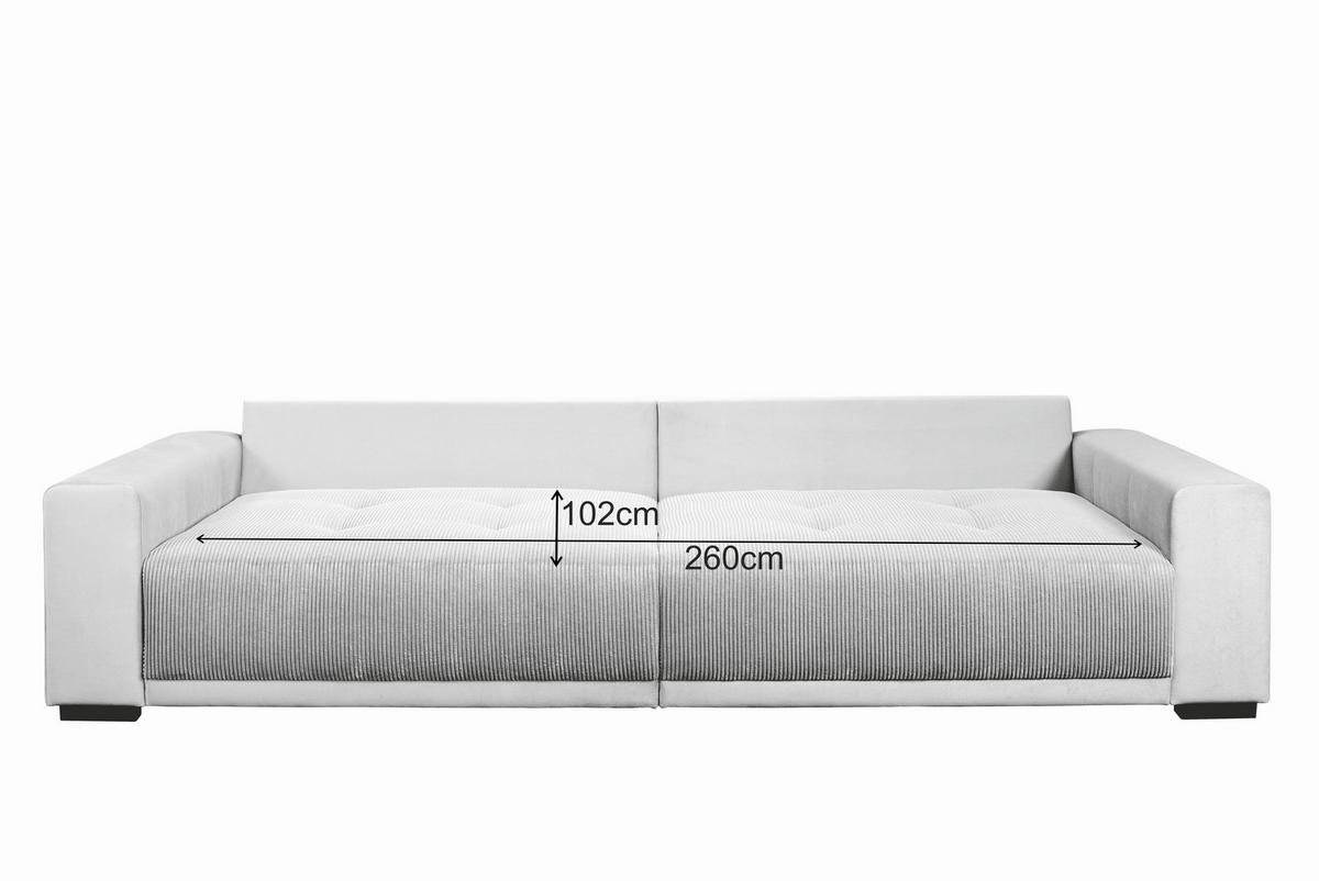 Big Sofa Xantia new 1 beige Velourstoff B/H/T: ca. 318x94x120 cm Xantia new 1 - beige/schwarz (318,00/94,00/120,00cm)