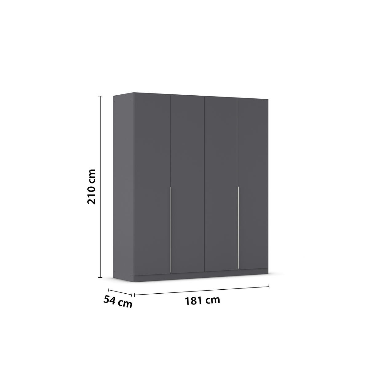 Kleiderschrank Alabama grau B/H/T: ca. 181x210x54 cm Alabama - Alu/grau (181,00/210,00/54,00cm)
