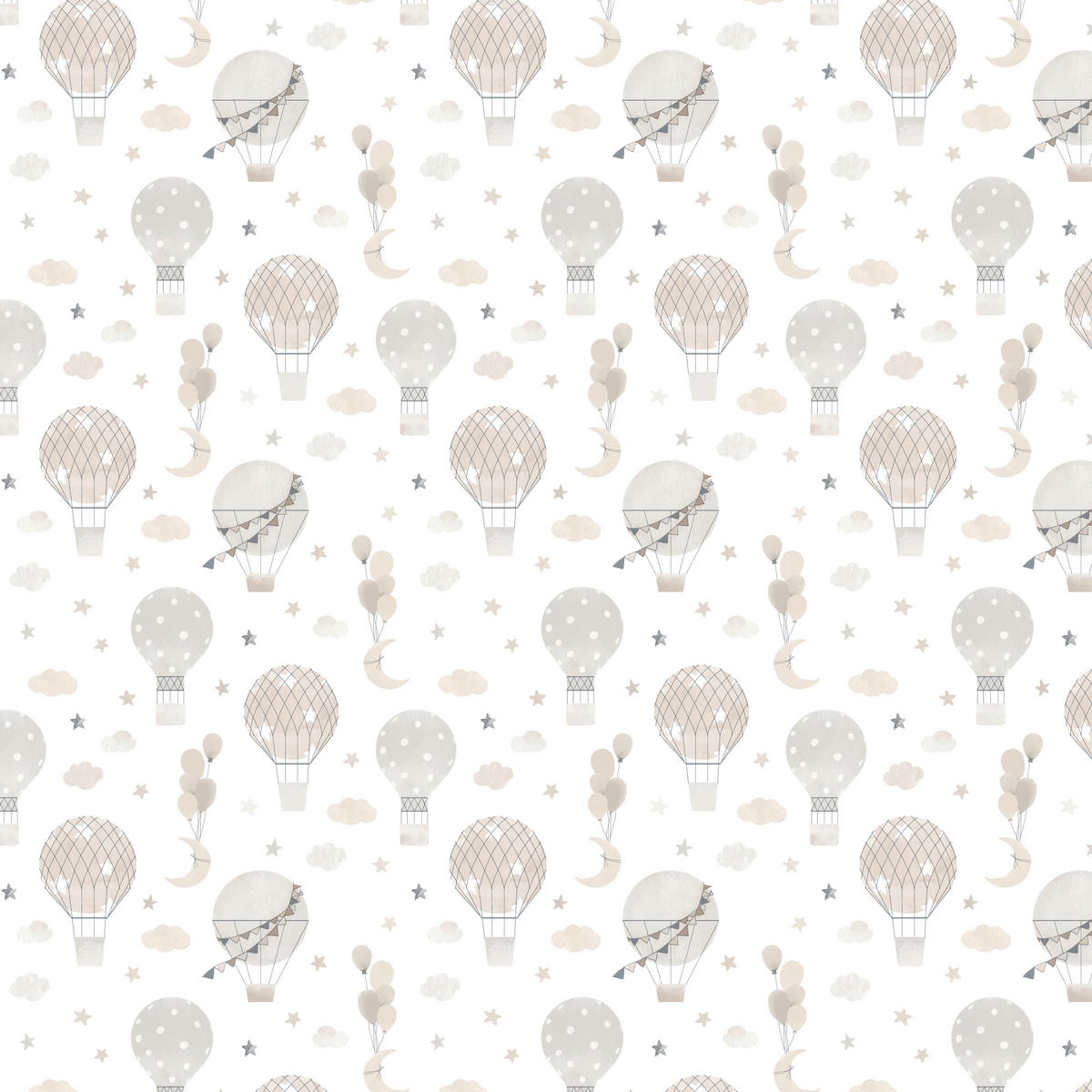 UGEPA Papiertapete Luftballons beige B/L: ca. 0,53x10 cm Papiertapete_B27007 - beige (0,53/10,00cm) - UGEPA