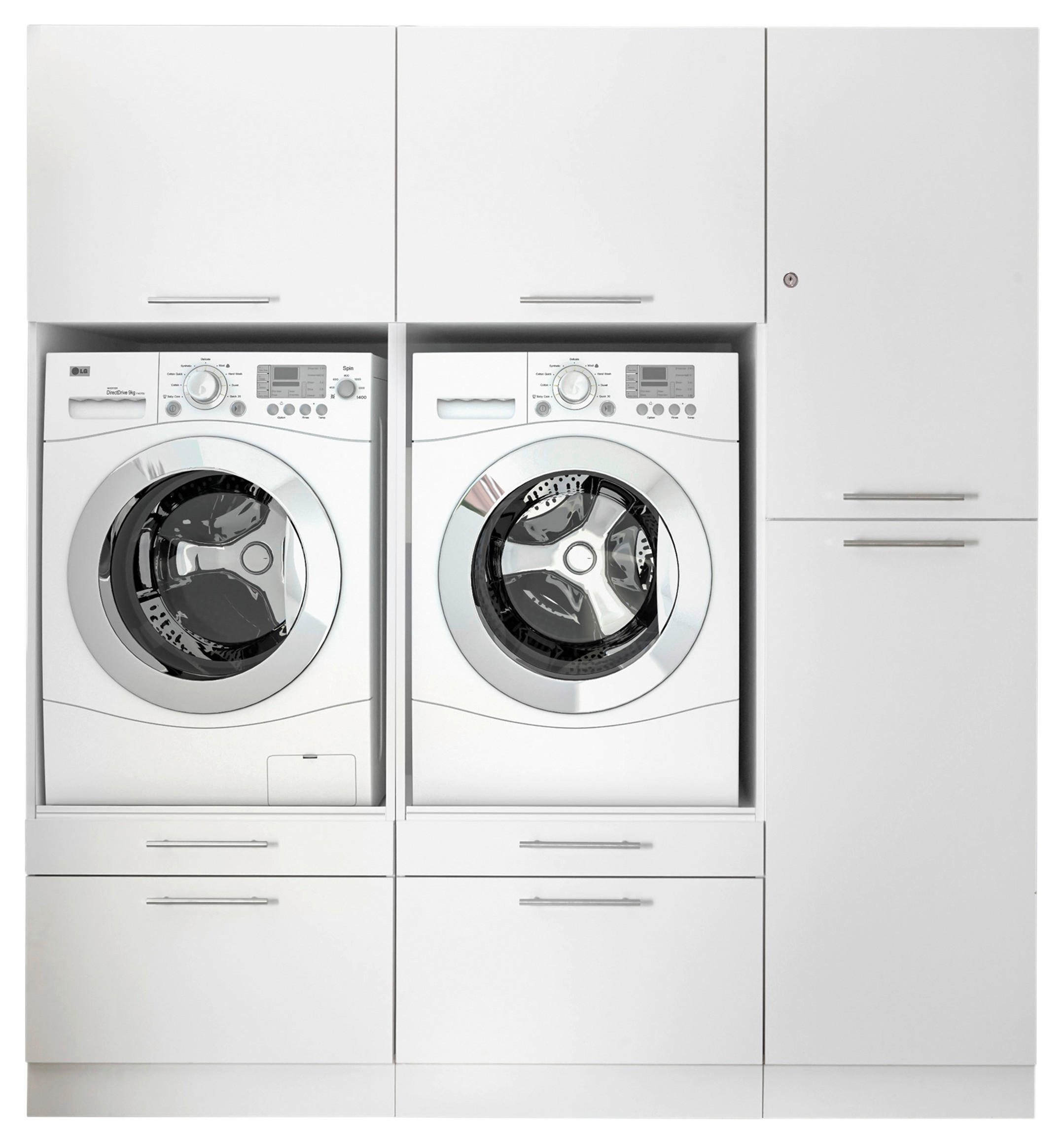 Respekta Hauswirtschaftsraum-Set Clara weiß matt B/H/T: ca. 184,8x200x67,6 cm Clara - weiß (184,80/200,00/67,60cm) - Respekta