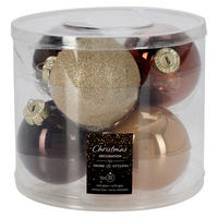 Weihnachtskugel amber D: ca. 8 cm Weihnachtskugeln_6erSet - amber (8,00cm)