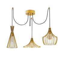 Opviq Pendelleuchte Mezopotamya gold B/H/T/L/D: ca. 114x130x114x114x114 cm E27 3 Brennstellen Mezopotamya - gold (114,00/114,00/130,00cm) - Opviq