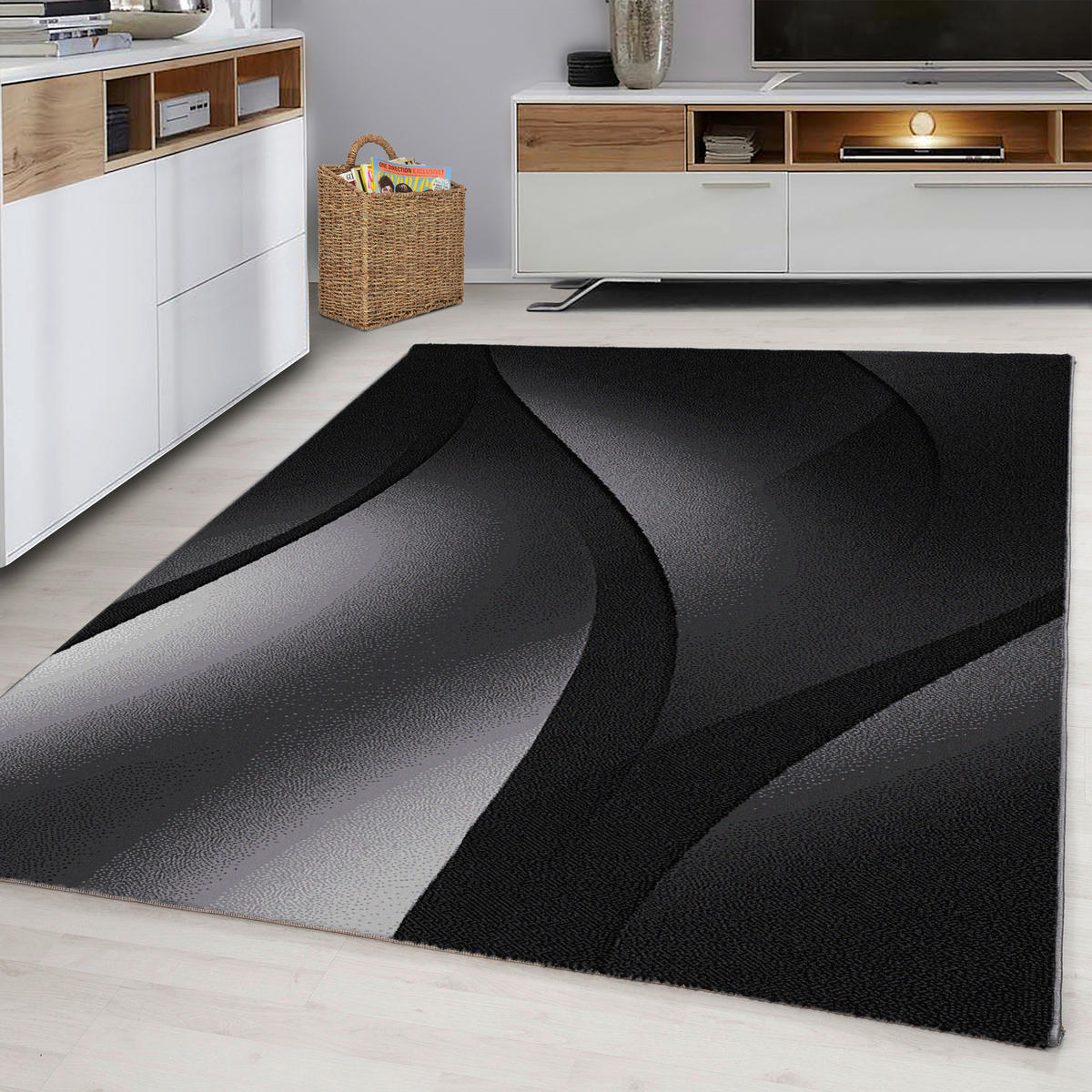 Ayyildiz Teppich PLUS schwarz B/L: ca. 120x170 cm PLUS - schwarz (120,00/170,00cm) - Ayyildiz