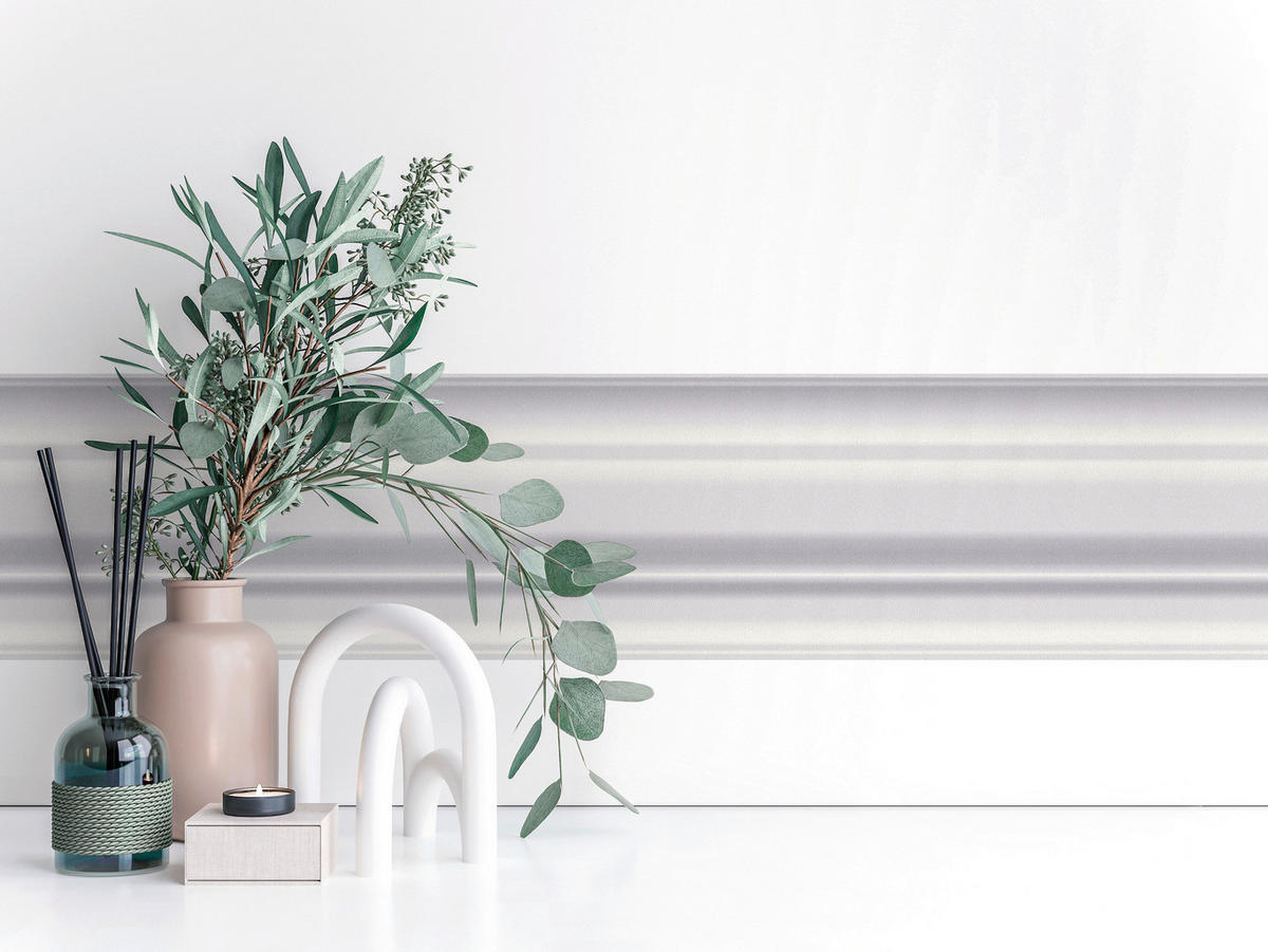 A.S.Création Bordüre weiß grau B/H/D: ca. 17x500x6,8 cm Bordüre_selbstklebend - weiß/grau (6,80/500,00cm) - A.S.Creation