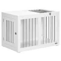 PawHut Hunde-Zubehör weiß Edelstahl B/H/L: ca. 50x80x56,5 cm Hundekäfig - weiß (56,50/50,00/80,00cm) - PawHut