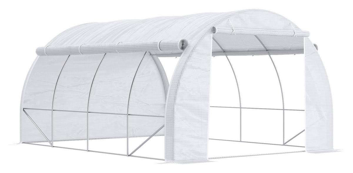 Outsunny Foliengewächshaus B/H/L: ca. 300x200x397 cm Foliengewächshaus - weiß (397,00/300,00/200,00cm) - Outsunny