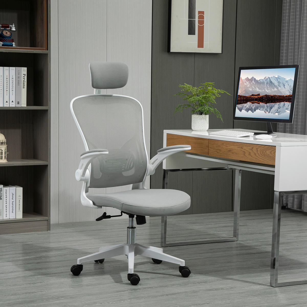 Drehstuhl 921-417 grau 921-417 - grau (65,00/114,00/64,00cm) - Vinsetto