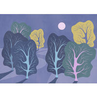 Komar Fototapete Purple Nights B/L: ca. 350x250 cm Purple Nights - (350,00/250,00cm) - Komar