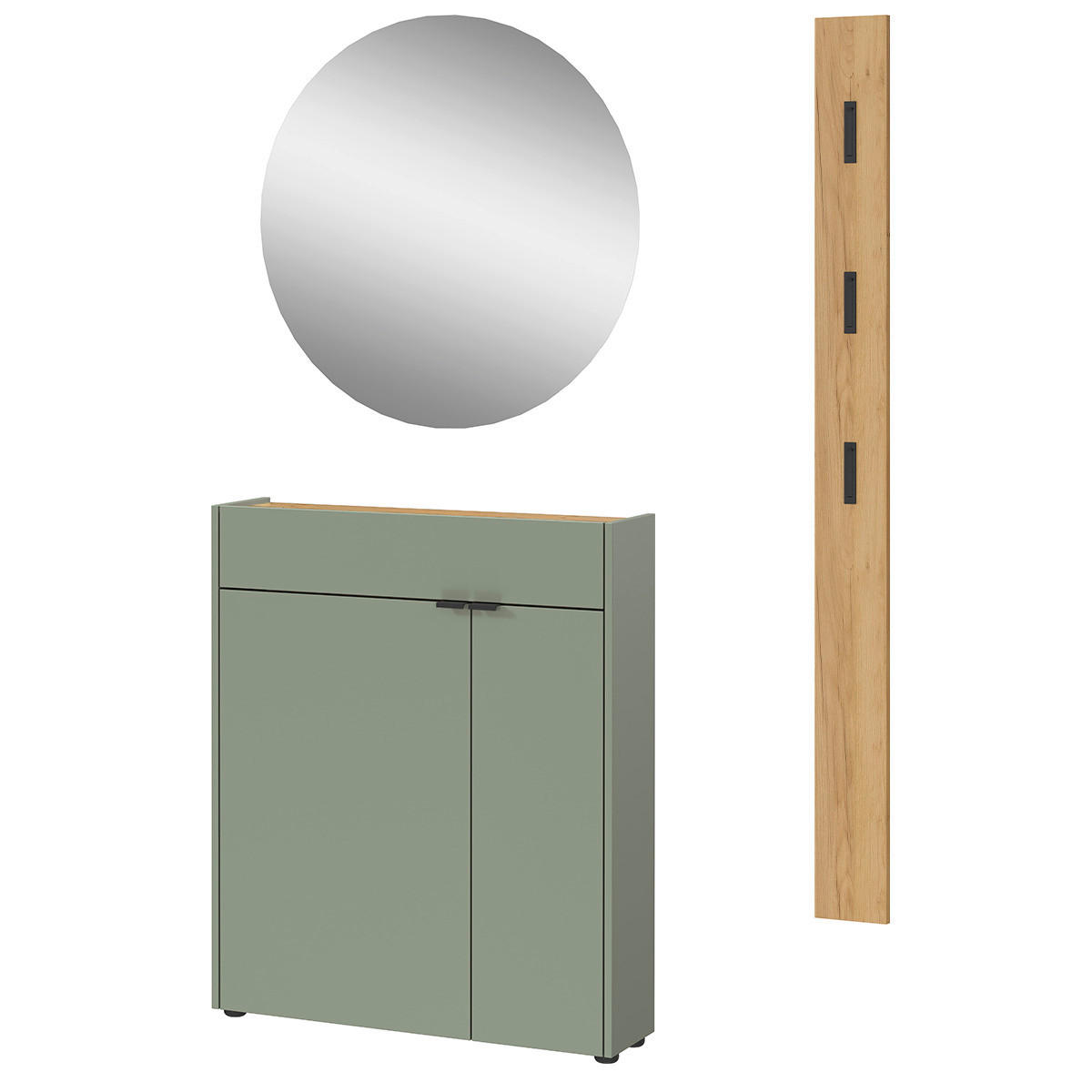 Garderobenset 9953-629 B/H/T: ca. 112x200x22 cm 9953-629 - Eiche/grün (112,00/200,00/22,00cm) - Germania