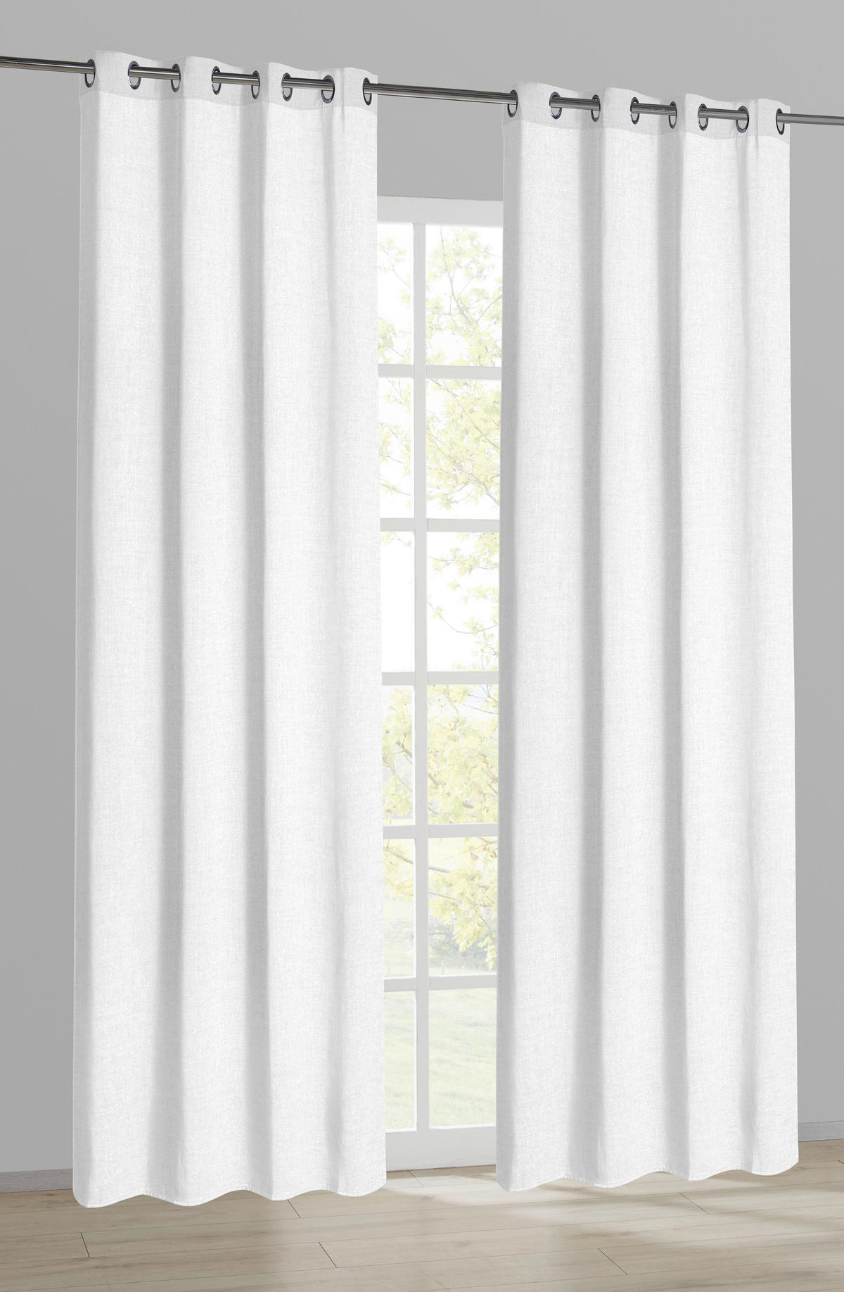 Ösenvorhang Cleo weiß B/L: ca. 140x240 cm Cleo - weiß (140,00/240,00cm) - POCOline