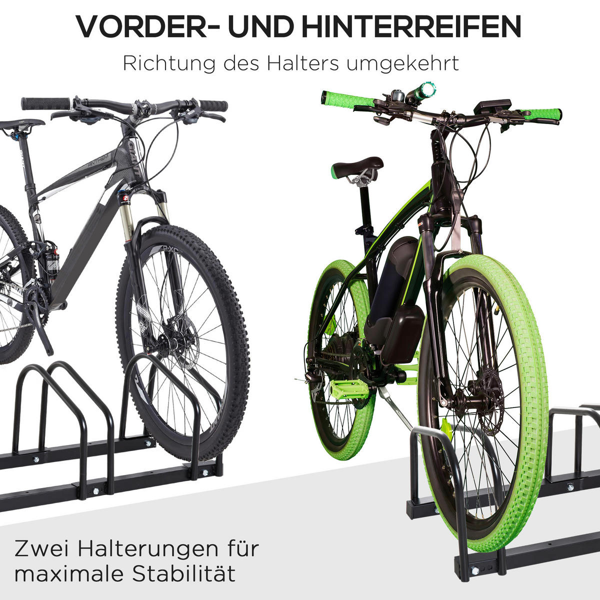 HOMCOM Fahrrad-Zubehör schwarz schwarz B/H/L: ca. 33x179x27 cm Fahrradhalter - schwarz (27,00/33,00/179,00cm) - HOMCOM