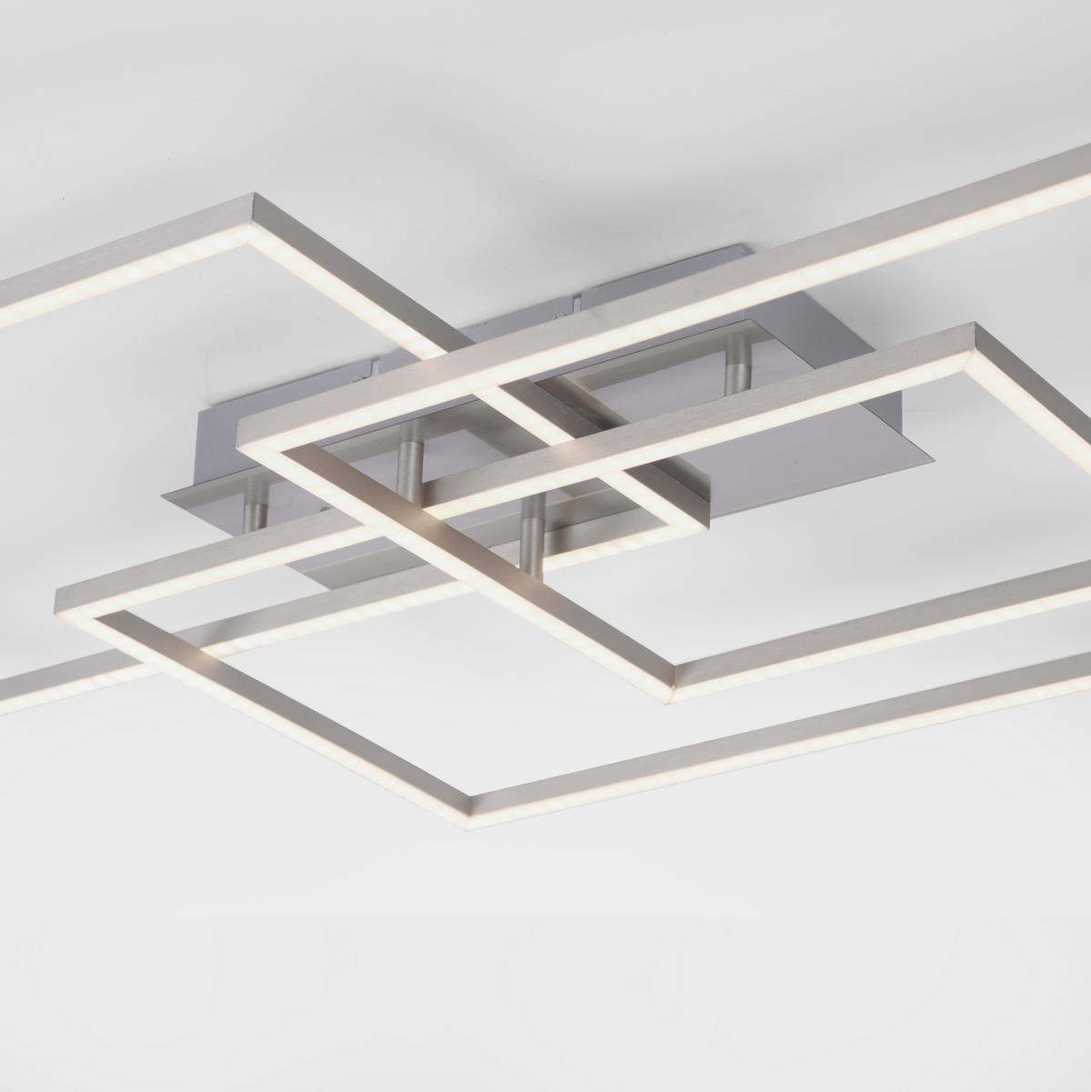 Just Light LED-Deckenleuchte IVEN 14150-55 stahlfarbig Aluminium Kunststoff B/H/T: ca. 50x8x82 cm 3 Brennstellen IVEN - stahlfarbig (50,00/8,00/82,00cm) - Just Light