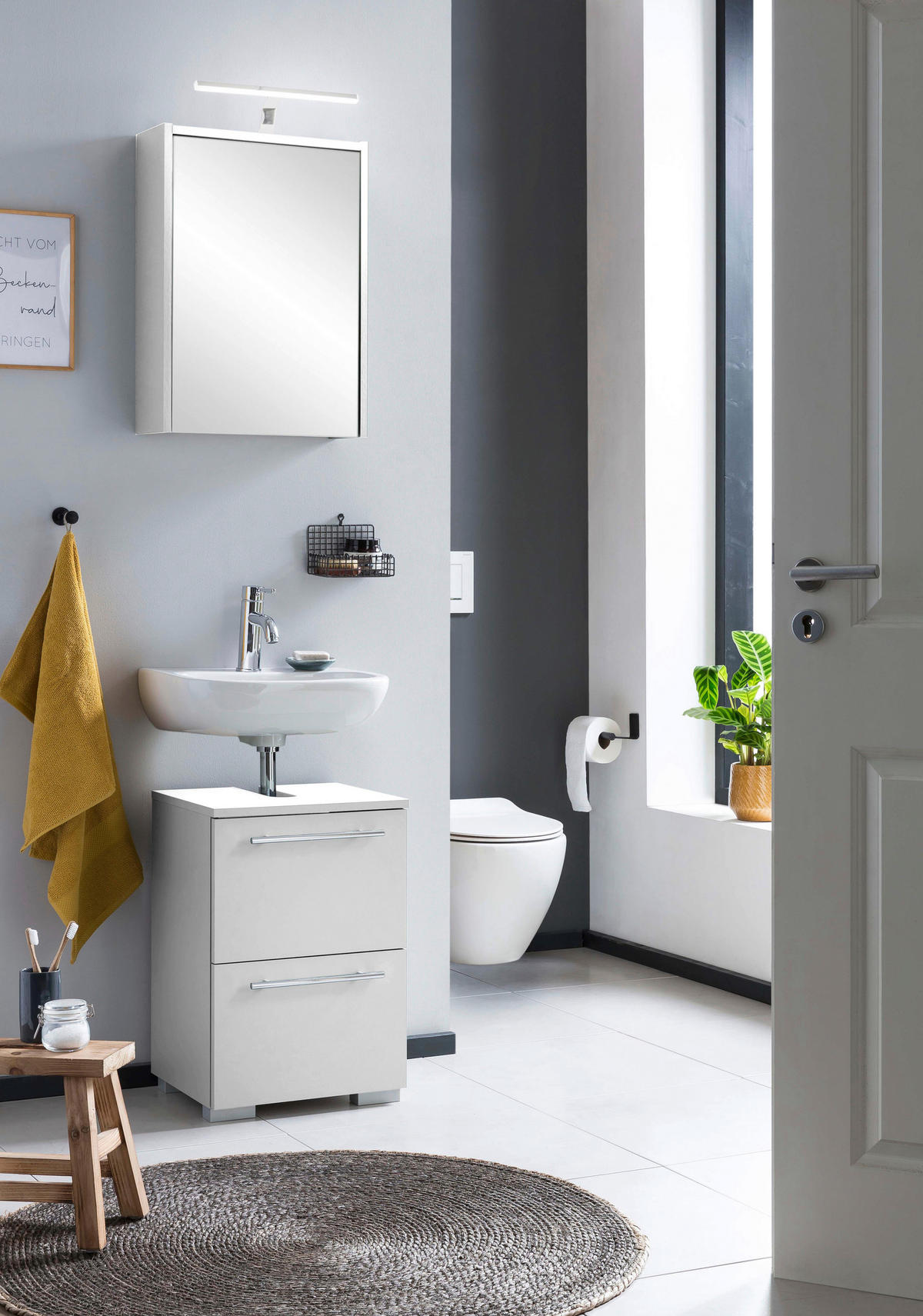 Spiegelschrank Flag weiß glanz B/H/T: ca. 43,5x64x16 cm Flag - weiß (43,50/64,00/16,00cm) - Möbelpartner