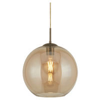 Searchlight Pendelleuchte messing Stahl Glas B/H/L/D: ca. 25x120x25x25 cm E27 1 Brennstellen Balls - messing (25,00/25,00/120,00cm) - Searchlight