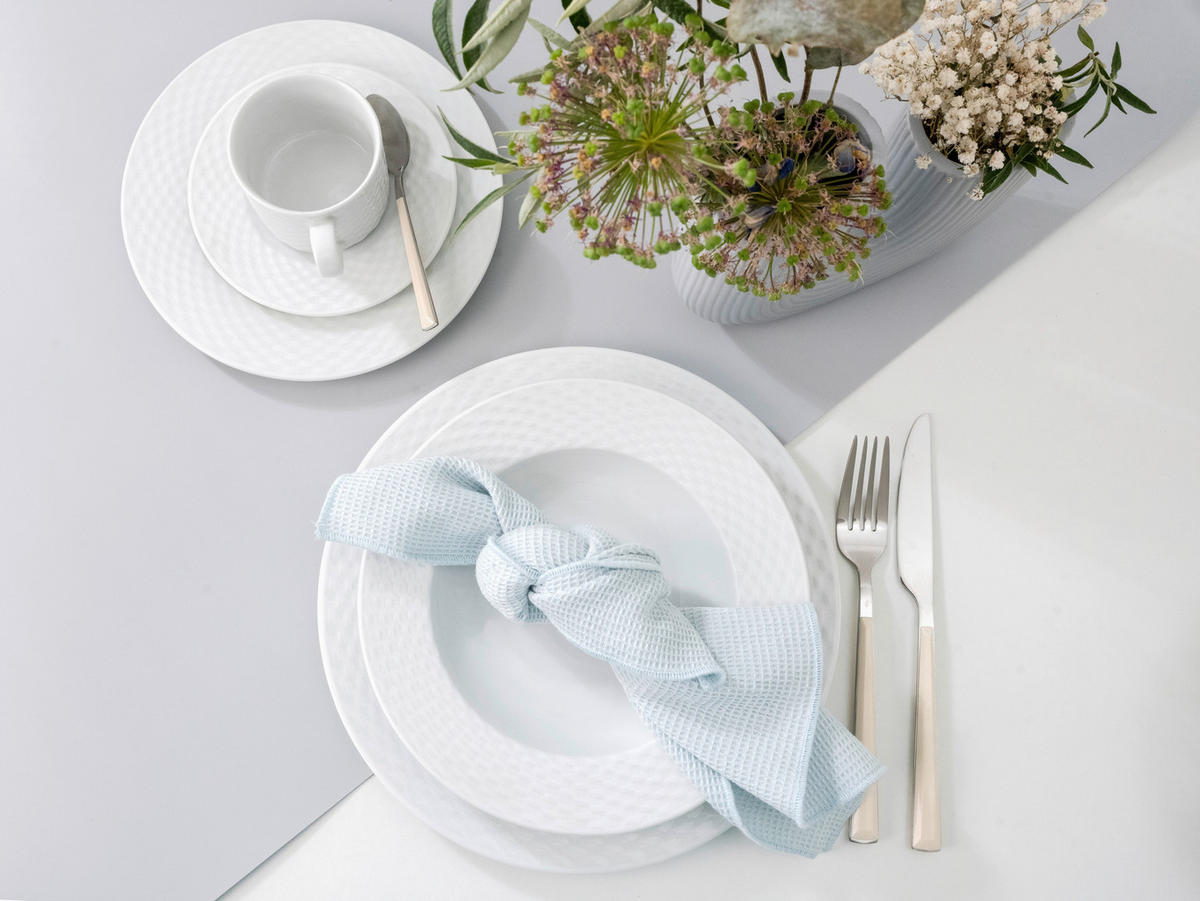 CreaTable Kombiservice Polo weiß Porzellan 30 tlg. Polo - weiß - CreaTable