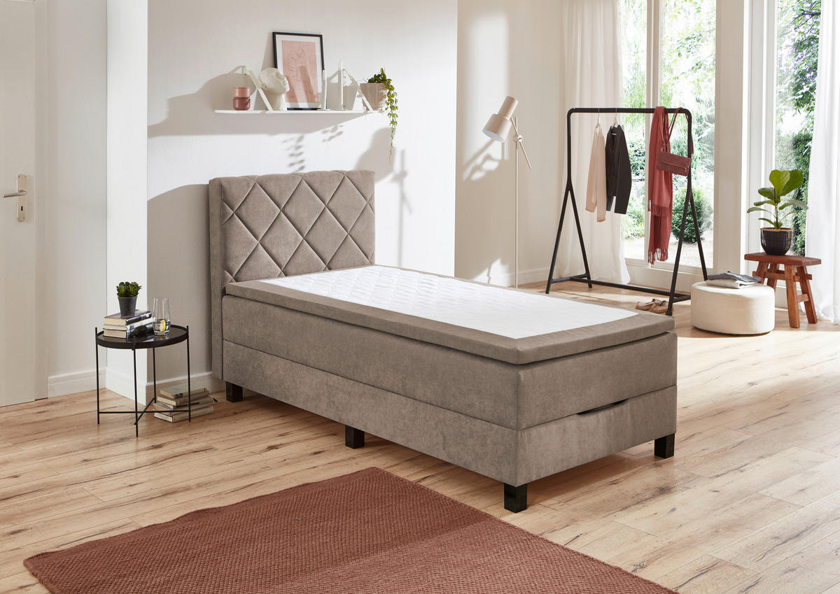 Boxspringbett Jeff taupe Jeff - taupe (100,00/57,00/211,00cm)