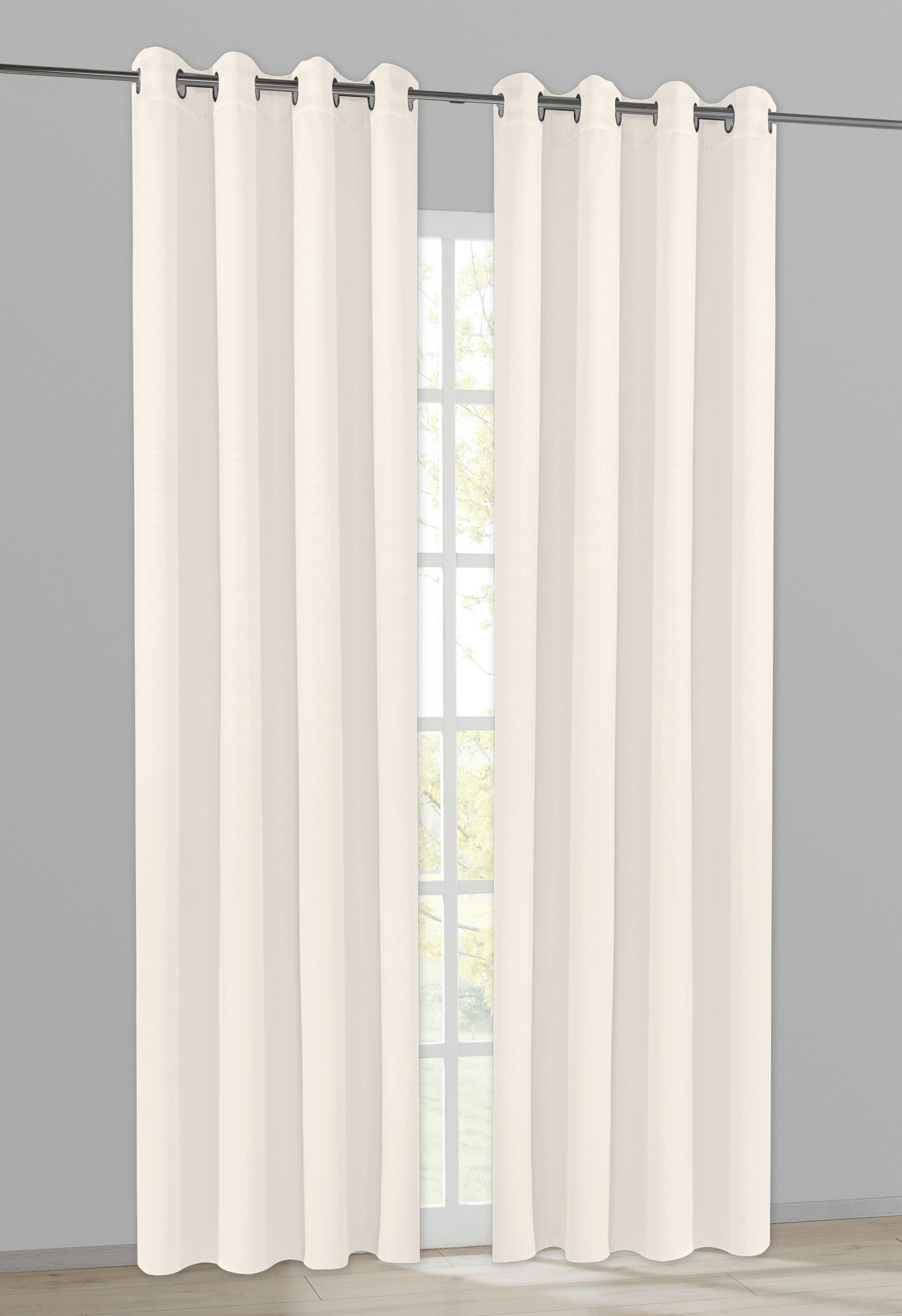 Ösenvorhang Freiburg natur B/L: ca. 140x235 cm Freiburg - natur (140,00/235,00cm) - Happy Home
