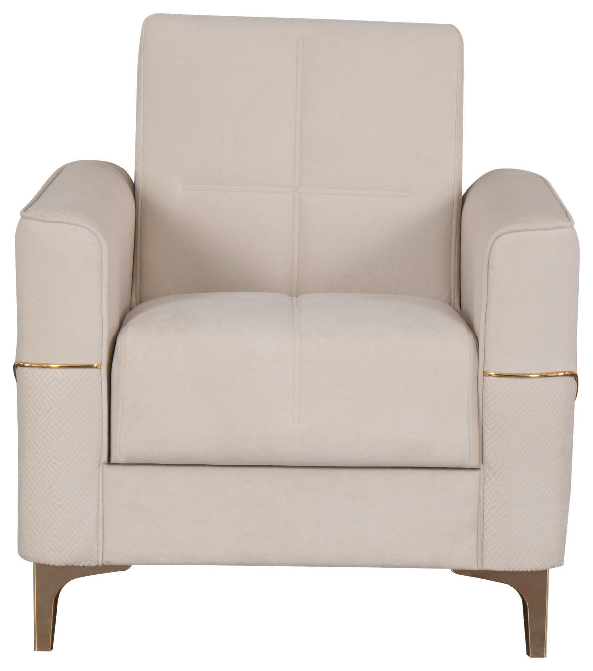 Sofa 3-2-1 Salda beige Microfaser Salda - gold/beige