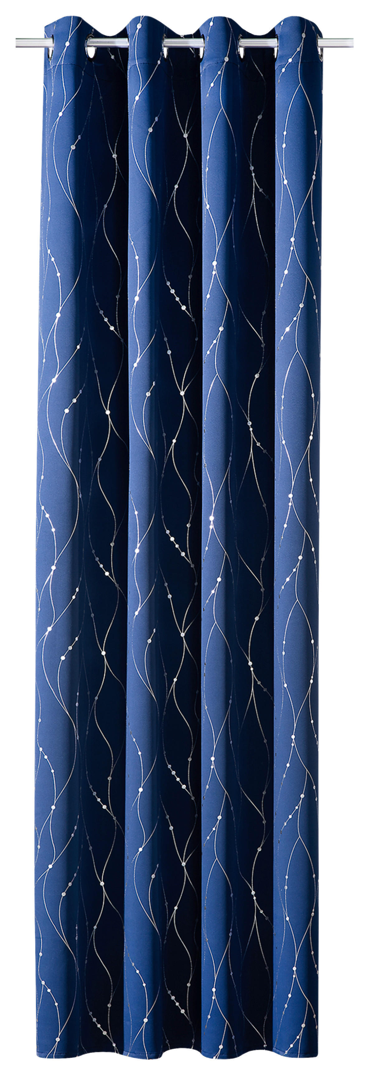 Thumbnail - Verdunklungsvorhang Napoli blau B/L: ca. 135x245 cm