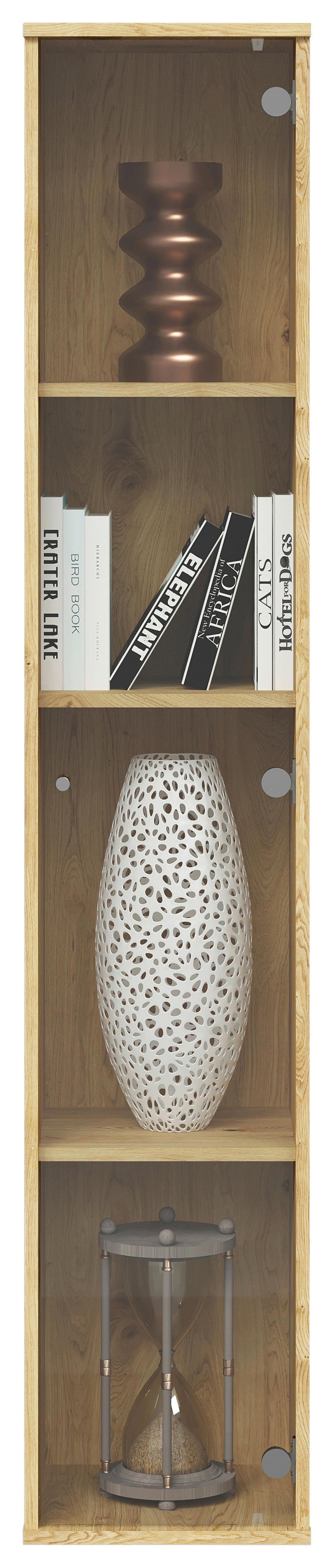 Vitrine  Eiche Artisan Nachbildung B/H/T: ca. 32x171x33 cm Bora_112_Vitrine 109-112 - Eiche (32,00/171,00/33,00cm)
